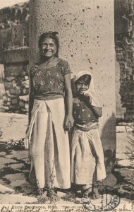 MEXICO TIPOS ZAPATECOS MITLA ANTIQUE POSTCARD