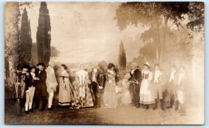 RPPC NORMAL, IL? ~ COSTUMED CAST~  SCHOOL PLAY? 1909 McLean County Postcard 