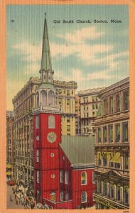 Vintage Postcard 1949 Old South Church Bostonian Landmark Boston Massachusetts