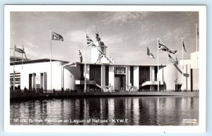 2 RPPC Postcards NEW YORK WORLD'S FAIR ~ British Pavilion, Perisphere 1939