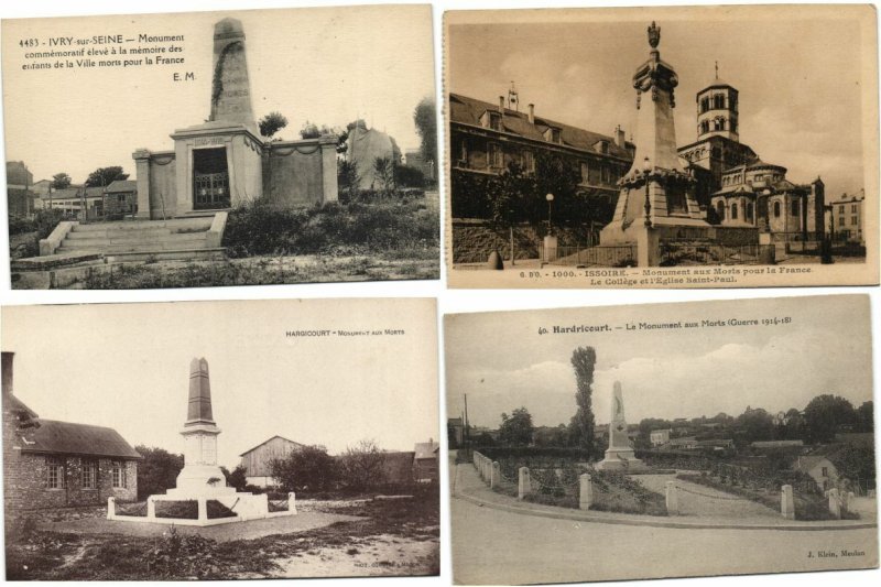 WAR MONUMENTS STATUES MILITARY WWI 250 Vintage Postcards Pre-1940 (L3395)