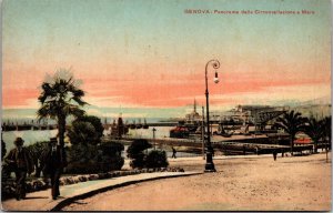 Vtg Genova Panorama dalla Circonvallazione Genoa Italy 1910s City View Postcard 