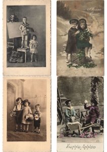 CHILDREN BOYS & GIRLS REAL PHOTO GLAMOR 136 Vintage Postcards Pre-1940 (L5290)