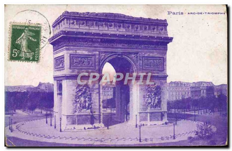 Old Postcard Paris Arc De Triomphe