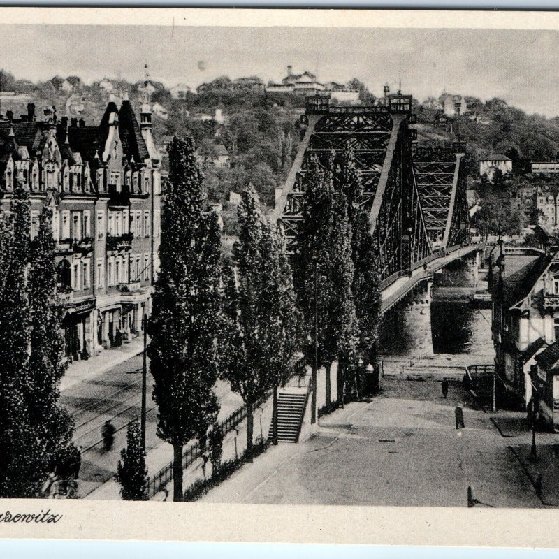 c1930s Dresden, Germany RPPC Blasewitz Bridge Ornate Buildings City View A337