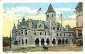 Post Office - Augusta, Maine ME Postcard