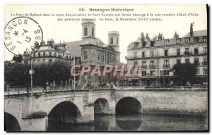 Old Postcard Besancon Historic Bridge beating