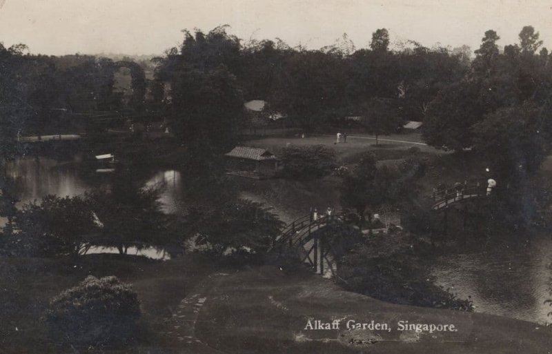 Singapore Alkaff Gardens Real Photo Vintage Postcard