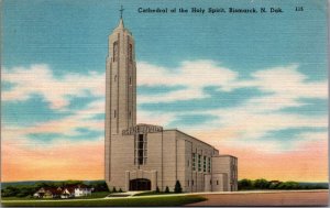 USA Cathedral of the Holy Spirit Bismarck North Dakota Linen Postcard 09.70