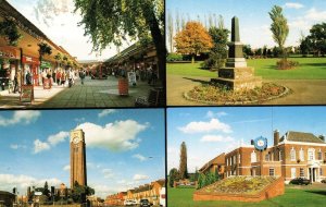 Coalville Council Offices Lunn Poly Holiday Shop Clock Tower Leicester Postcard