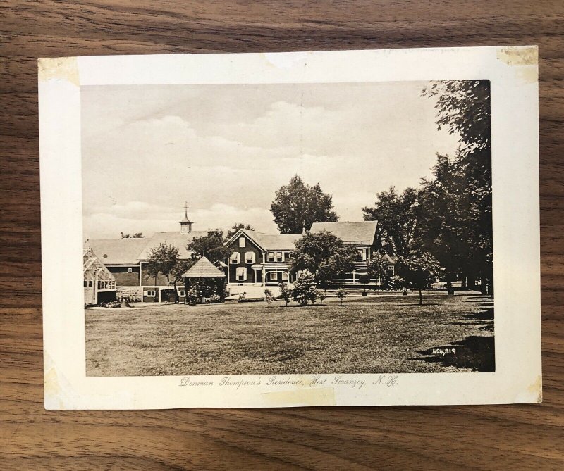 West Swanzey NH - DENMAN THOMPSON RESIDENCE & GREENHOUSE - Postcard RPPC