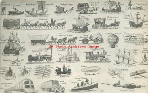 Transportation, RPPC, Real Photo of a Poster? Showing the Evolution of Transport