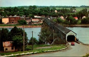 Canada New Brunswick Hartland Showing Longest Covered Bridge In The World