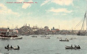 PHILADELPHIA, Pennsylvania PA   CRAMP'S SHIPYARD Boats~Warehouses  1914 Postcard