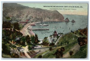 1914 Amphitheatre And Avalon Bay Santa Catalina California CA Posted Postcard 