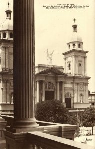 cuba, SANTIAGO, La Catedral desde el Club San Carlos (1950s) RPPC Postcard