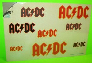 AC/DC Vintage Original Full Decal Set 1984 On Postcard Stickker Gram Official