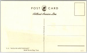 S.S. Nieuw Amsterdam Holland American Line Passenger Ship Postcard