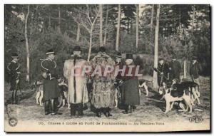 Postcard Old Dogs Hunting Dog Hunting hounds was in the forest of Fontaineble...