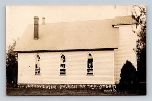 RPPC Norwegian Church After Storm Waukon Allamakee County Iowa Hirth Postcard