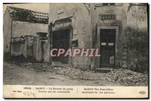 Old Postcard Army Barcy The post office destroyed by German