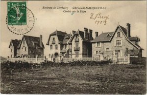 CPA CHERBOURG-URVILLE Nacqoueville-Chalets sur la Plage (27047)