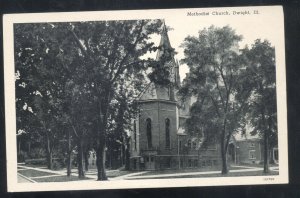 DWIGHT ILLINOIS METHODIST CHURCH VINTAGE POSTCARD