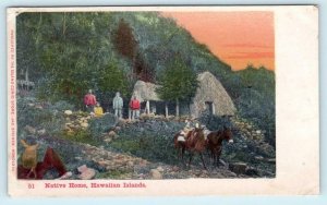 HAWAIIAN ISLANDS, Hawaii HI ~ NATIVE HOME c1900s Private Mailing Card Postcard