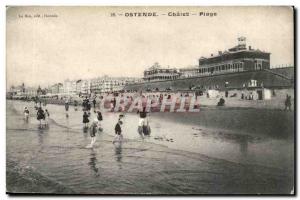 Belgie Belgium Ostend Old Postcard Beach Chalet