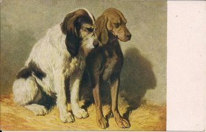 Two Sitting Dogs, Animal, Artist-Signed de Dreux 1910 Leipzig Museum of Fine Art