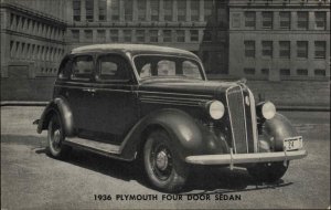 Car Auto Adv Promo 1936 Plymouth 4 Door Sedan Postcard