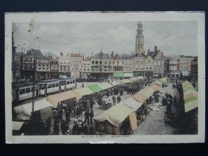 Holland MIDDELBURG Marktdag Market Day - Old Postcard