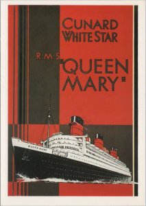 Advertising Postcard - Travel, Cunard White Star Liner, RMS Queen Mary RR16736