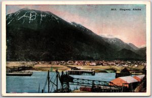 Skagway Alaska Terminal Of White Pass & Yukon Railroad Mountain Views Postcard