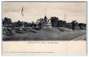 c1905 Residence of E.H Barney Springfield Massachusetts MA Antique Postcard