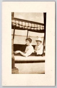 RPPC Couple Heading Out For Boat Ride Real Photo Postcard R25