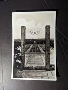 1947 Mint Germany RPPC Berlin Olympic Photo Postcard Stadium Entrance RPPC