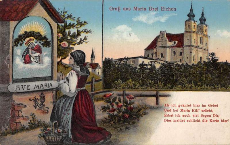 Maria Dre Eichen Austria Gruss aus scenic view antique pc Y12324