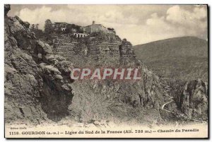 Old Postcard Gourdon Line South Of France