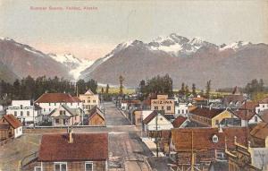 Valdez Alaska Summer Scene Birdseye View Antique Postcard K27815