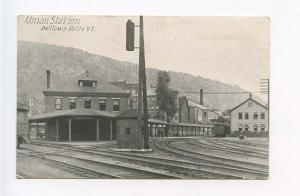 Bellows Falls VT Railroad Station Train Depot Postcard