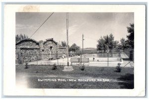 Rockford North Dakota ND Postcard RPPC Photo View Of Swimming Pool c1950's