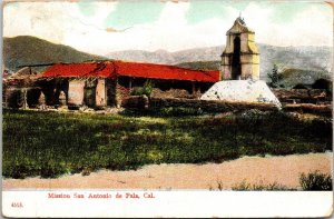 Mission San Antonio De Pala California Ca Antique 1907 Pm Wob Postcard 
