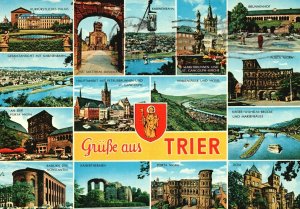 Vintage Postcard Multi View Places Grusse Aus Trier Treves Germany