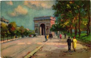 CPA PARIS 16e-Avenue Foch et l'Arc de Triomphe de l'Etoile (325554)