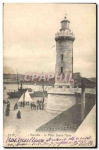 Old Postcard Lighthouse St. Mary Marseille Boat