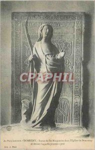 Postcard Old Country Domremy in Lorraine Statue of St. Margaret in the church...