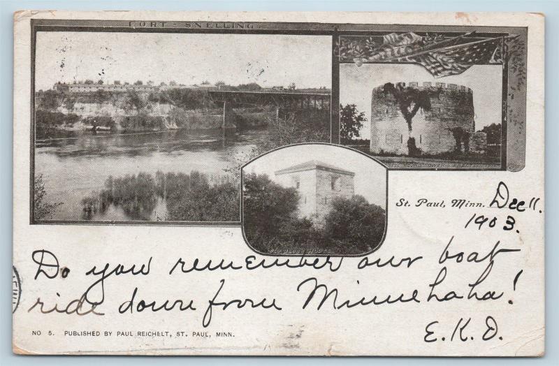 Postcard MN St. Paul Fort Snelling Multiview 1903 View G27