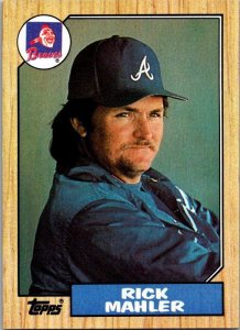 1987 Topps Baseball Card Rick Mahler Atlanta Braves sk3103