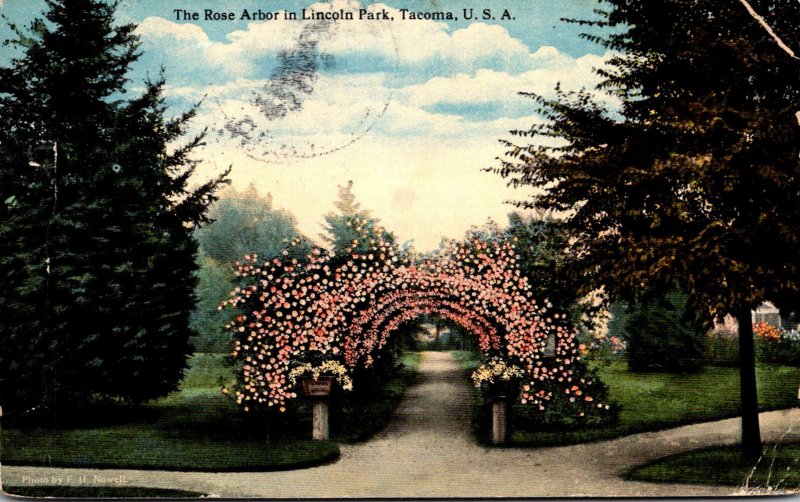 Washington Tacoma Lincoln Park The Rose Arbor 1916 Curteich